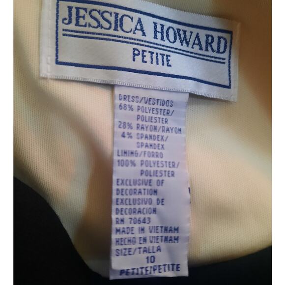 Jessica Howard Petite Colorblock Sheath Dress 10P Lined Office Power Chic - Picture 5 of 8